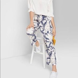 Women’s high rise pull on wide leg tie dye pants